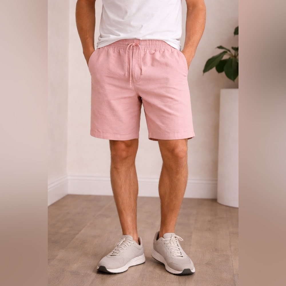 Forever 21 Men's Light Pink Athletic Drawstring Shorts BB4